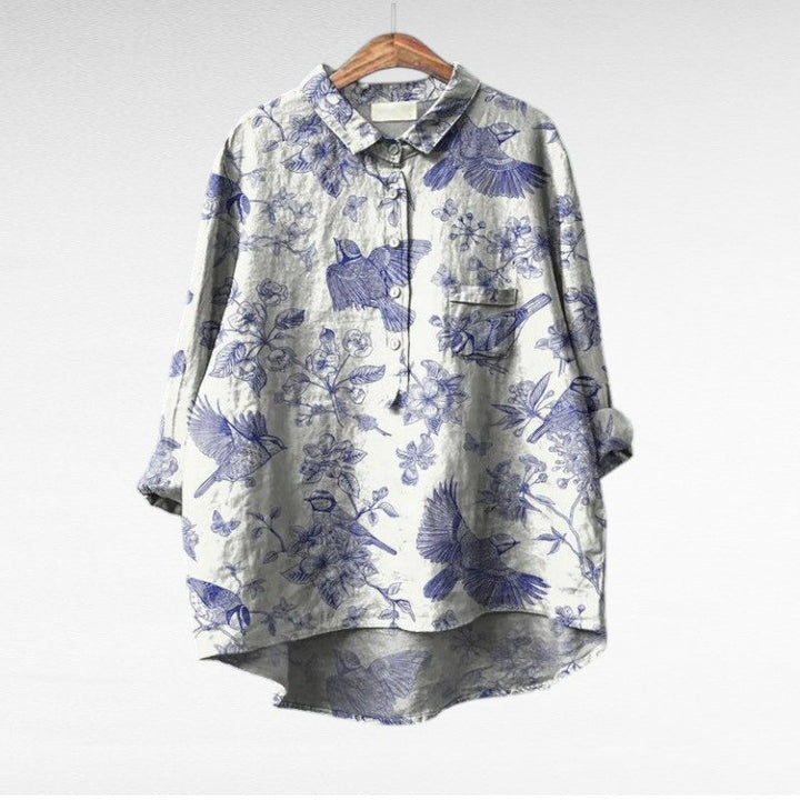Claire | Elegante Blusa de Verano de Lino