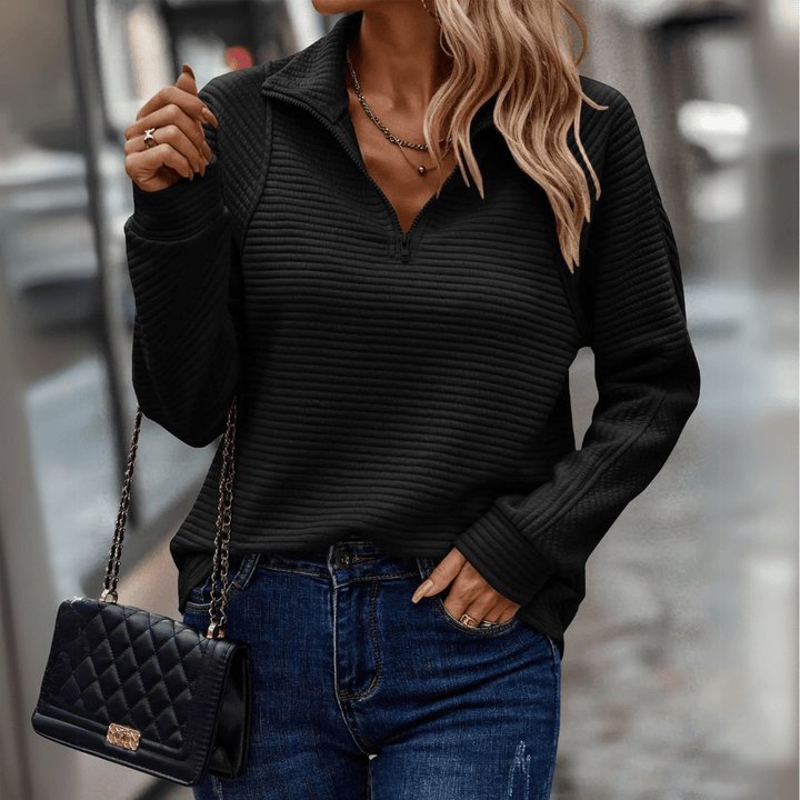 Jenica | Suéter Chic de Media Cremallera